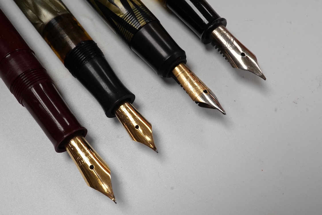 A collection of fountain pens and similar from various countries to include the UK and Germany